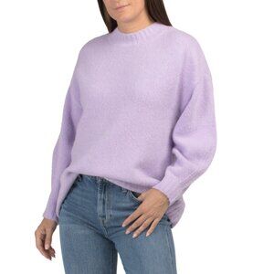 LA BIZ Lavender Wool Blend Mock Neck Sweater